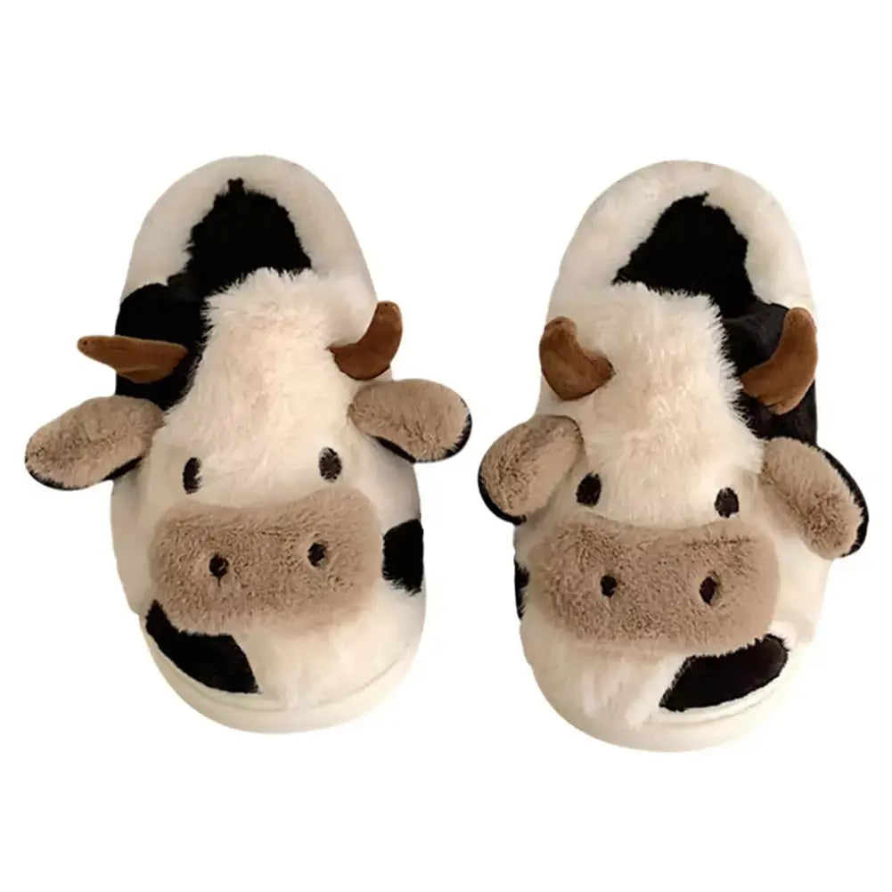 Pantufa Feminina de Pelúcia Vaca, pantufas pezinho feliz, Pantufas peluciada feminina, Pantufas feminina aveludada, pantufa de qualidade