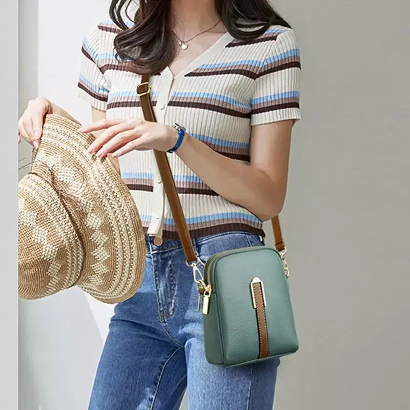 Bolsa Feminina de Couro Transversal