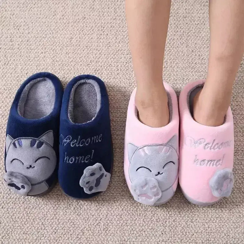Pantufa Feminina Gato, pantufas pezinho feliz, Pantufas confortáveis, Pantufas feminina aveludada, pantufa de qualidade