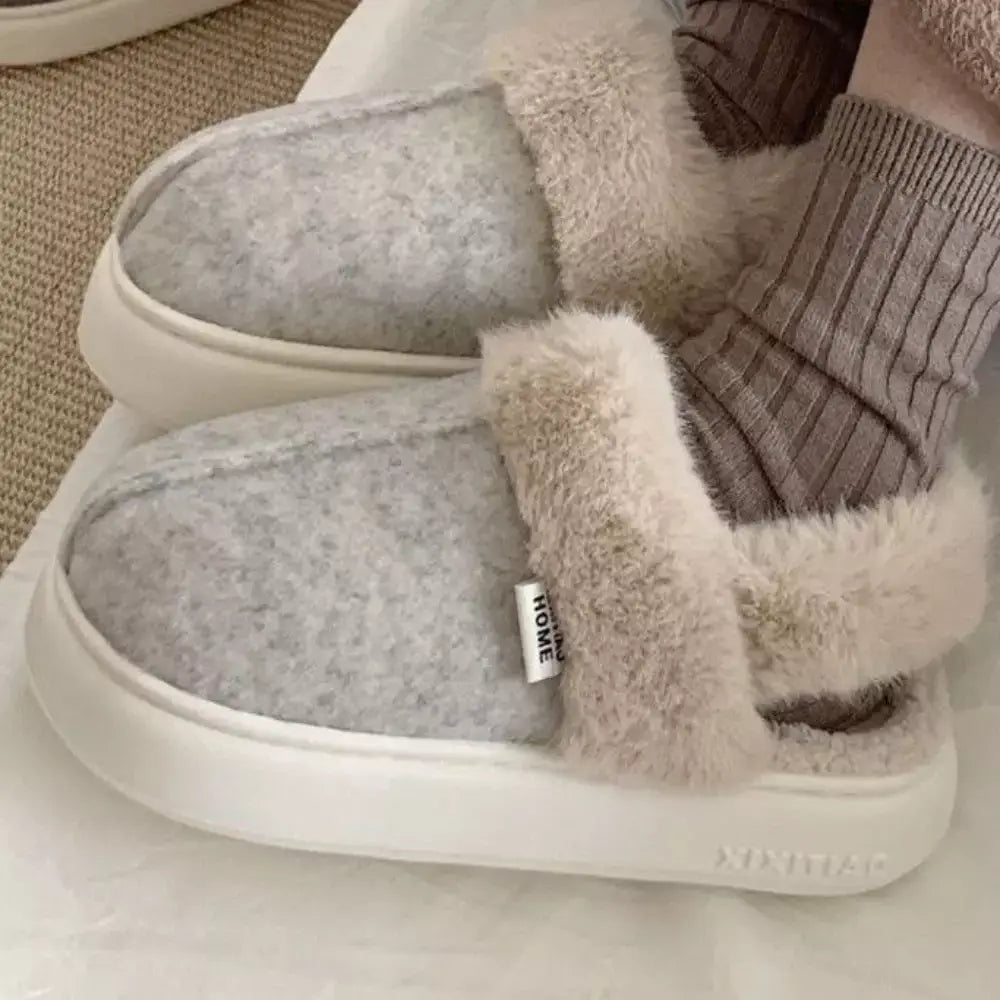 Pantufa Feminina Melina, Chinelos femininos de inverno, Chinelos acolchoados, Calçado de inverno