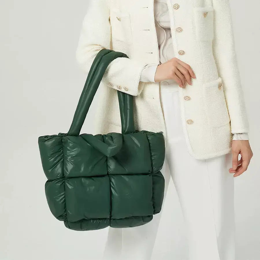 Bolsa Feminina Puffer de Luxo, Bolsa puff, bolsa acolchoada, bolsa feminina de ombro, bolsa cara