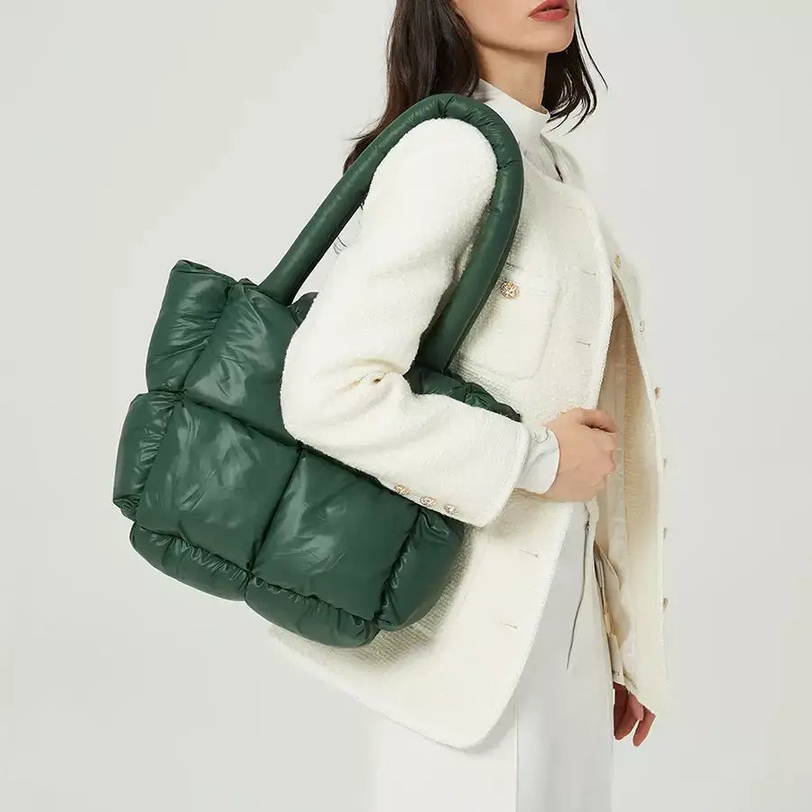 Bolsa Feminina Puffer de Luxo, Bolsa puff, bolsa acolchoada, bolsa feminina de ombro, bolsa cara