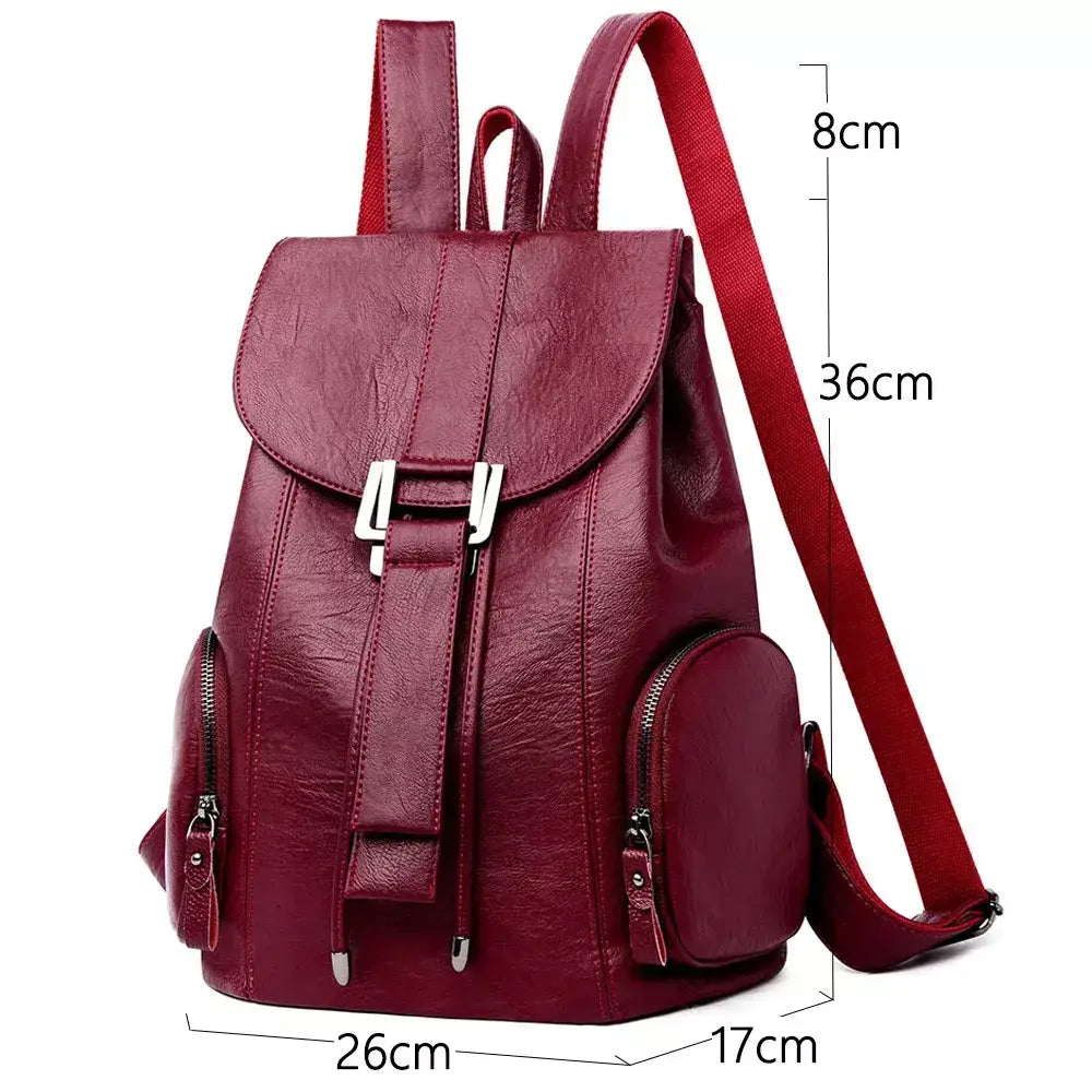 Mochila Feminina de Couro Electra, mochila feminina de couro, mochila de couro elegante, mochila feminina sofisticada, mochila de couro para mulheres