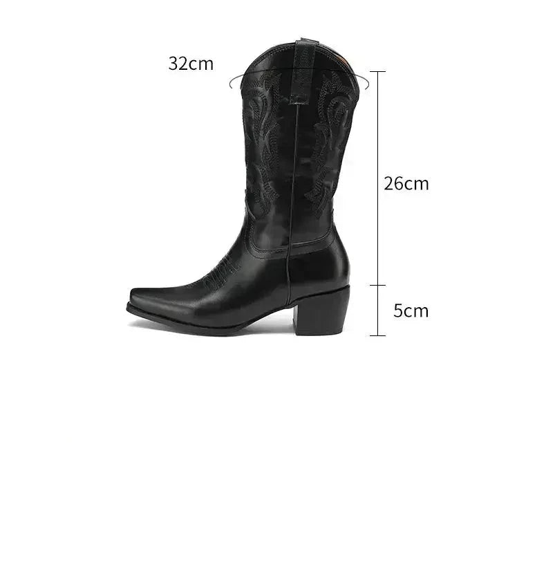 Bota Feminina Texana de Couro Jeanny