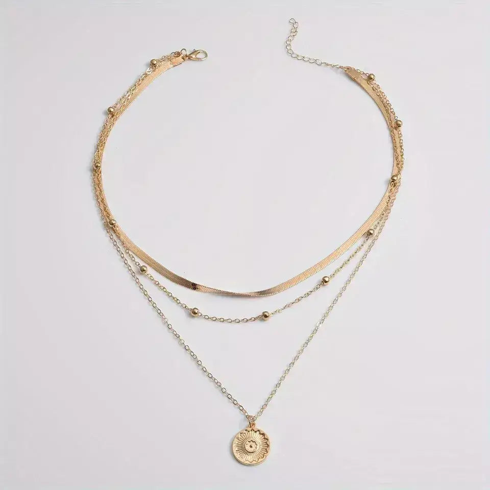 Colar Feminino Multi-Camadas,
colares para presente,
colar três camadas,
joia para mulheres