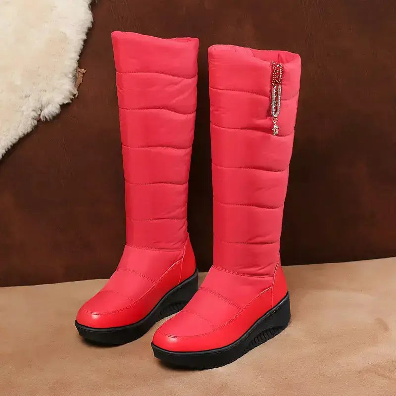 Bota Feminina Impermeável Lara, botas cano longo, botas de chuva, botas antiderrapantes, bota forro de pelúcia