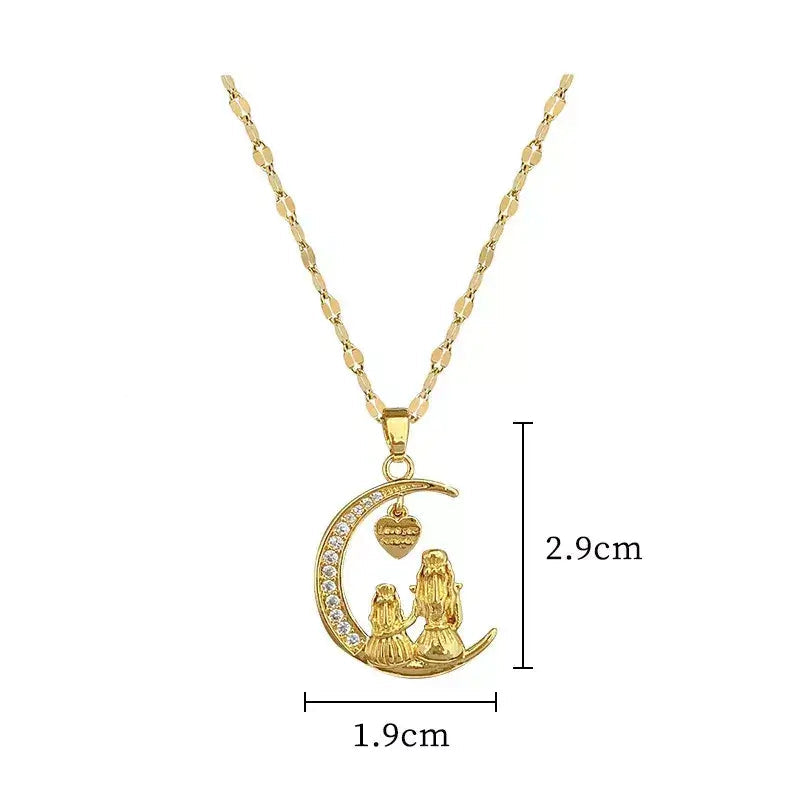 Colar Coração Lunar,
colar lua,
colar mãe e filha,
colar lua mãe e filha