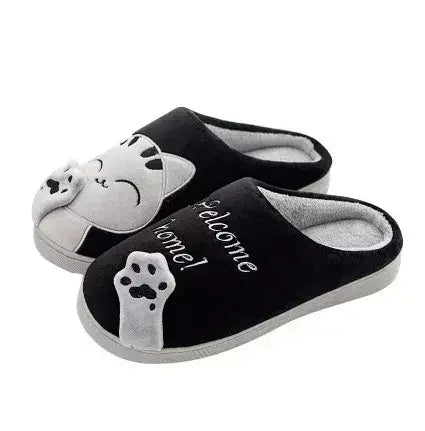Pantufa Feminina Gato, pantufas pezinho feliz, Pantufas confortáveis, Pantufas feminina aveludada, pantufa de qualidade