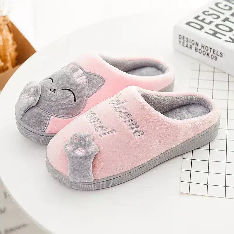 Pantufa Feminina Gato, pantufas pezinho feliz, Pantufas confortáveis, Pantufas feminina aveludada, pantufa de qualidade