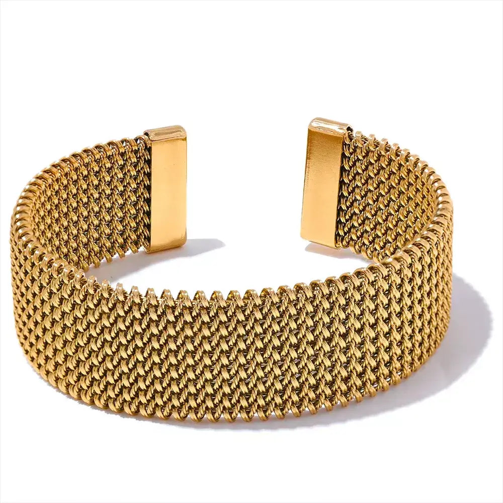 Pulseira Feminina Aberta Imperial,
pulseira feminina elegante,
pulseira larga metálica,
pulseira moderna para mulheres,
bracelete feminino,
pulseira sofisticada