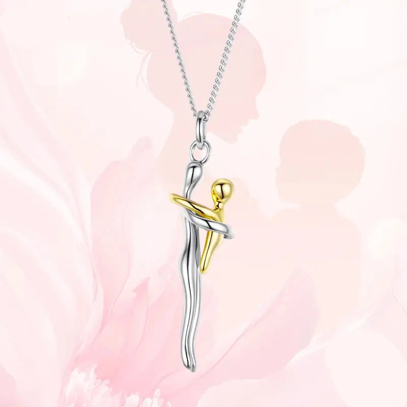 colar mãe e filho, colar abraço mãe e filho, colar prata 925, joia com significado, presente para mãe, dia das mães, colar simbólico, colar amor de mãe, presente emocionante, colar elegante