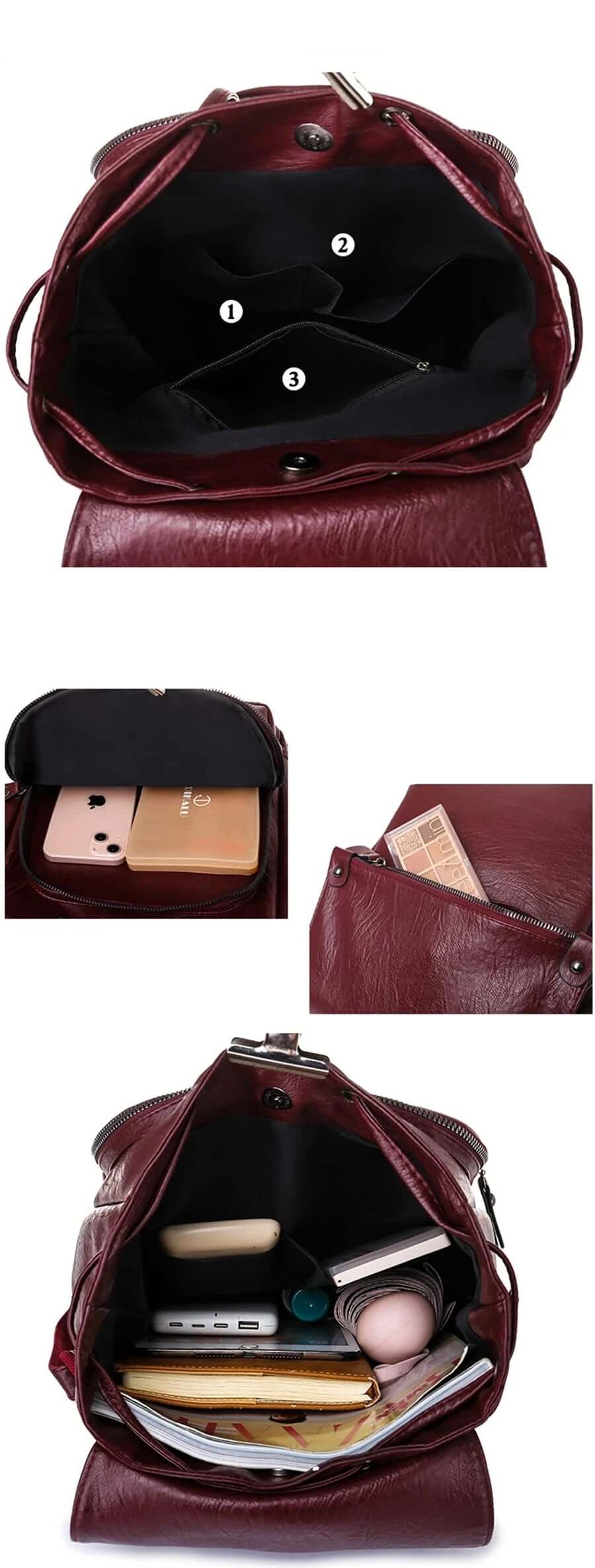 Mochila Feminina de Couro Carol