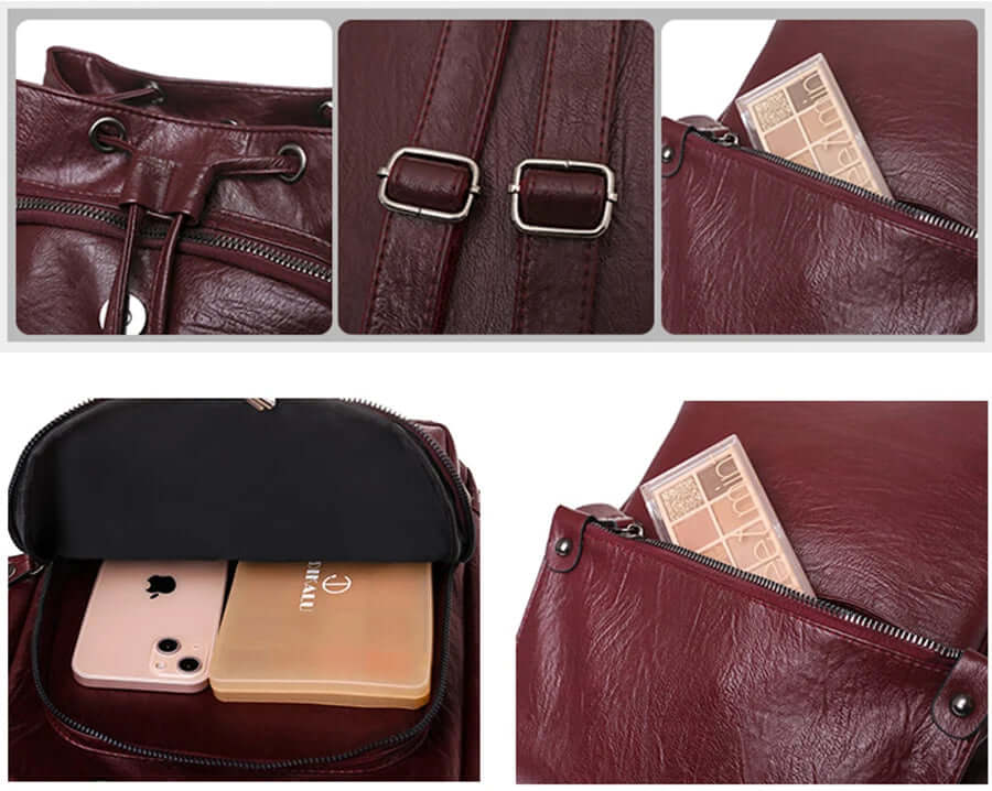 Mochila Feminina de Couro Carol