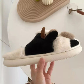 Pantufa Feminina de Pelúcia Vaca, pantufas pezinho feliz, Pantufas peluciada feminina, Pantufas feminina aveludada, pantufa de qualidade