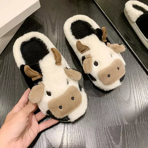 Pantufa Feminina de Pelúcia Vaca, pantufas pezinho feliz, Pantufas peluciada feminina, Pantufas feminina aveludada, pantufa de qualidade