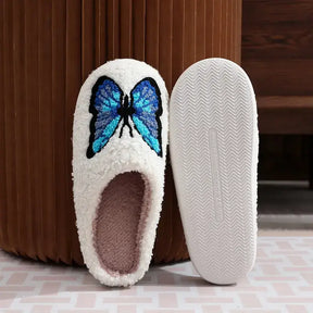 Pantufa Feminina Borboleta, Pantufa feminina aveludada, Pantufas de peluciada feminina, pantufa de qualidade, pantufas pezinho feliz