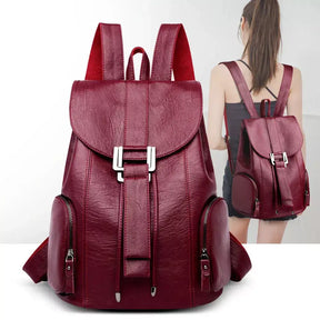 Mochila Feminina de Couro Electra, mochila feminina de couro, mochila de couro elegante, mochila feminina sofisticada, mochila de couro para mulheres