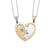 Colar Coração de Gatinhos,
colares para presente,
colar de pet,
joia para mulheres,
colar de animais,
colar de amor