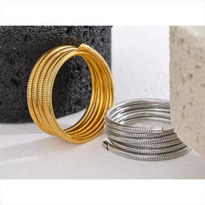 Pulseira Feminina Multicamadas,
Pulseira para presente,
Pulseira de metal sofisticada,
Pulseira de aço inoxidável