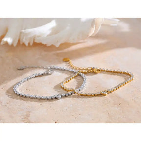 Pulseira Feminina Coração Brilhante,
Joia delicada para presente,
Pulseira elegante feminina,
Pulseira de luxo feminina,
Pulseira brilhante para mulheres
