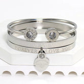 pulseira roman love, pulseira amor romano, pulseira feminina aço inoxidável, pulseira elegante, kit de pulseiras