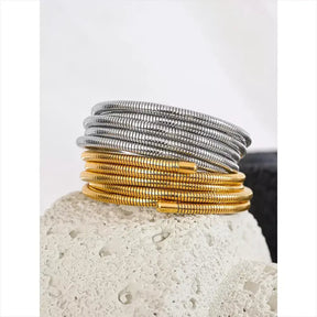 Pulseira Feminina Multicamadas,
Pulseira para presente,
Pulseira de metal sofisticada,
Pulseira de aço inoxidável