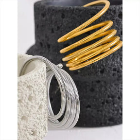 Pulseira Feminina Multicamadas,
Pulseira para presente,
Pulseira de metal sofisticada,
Pulseira de aço inoxidável