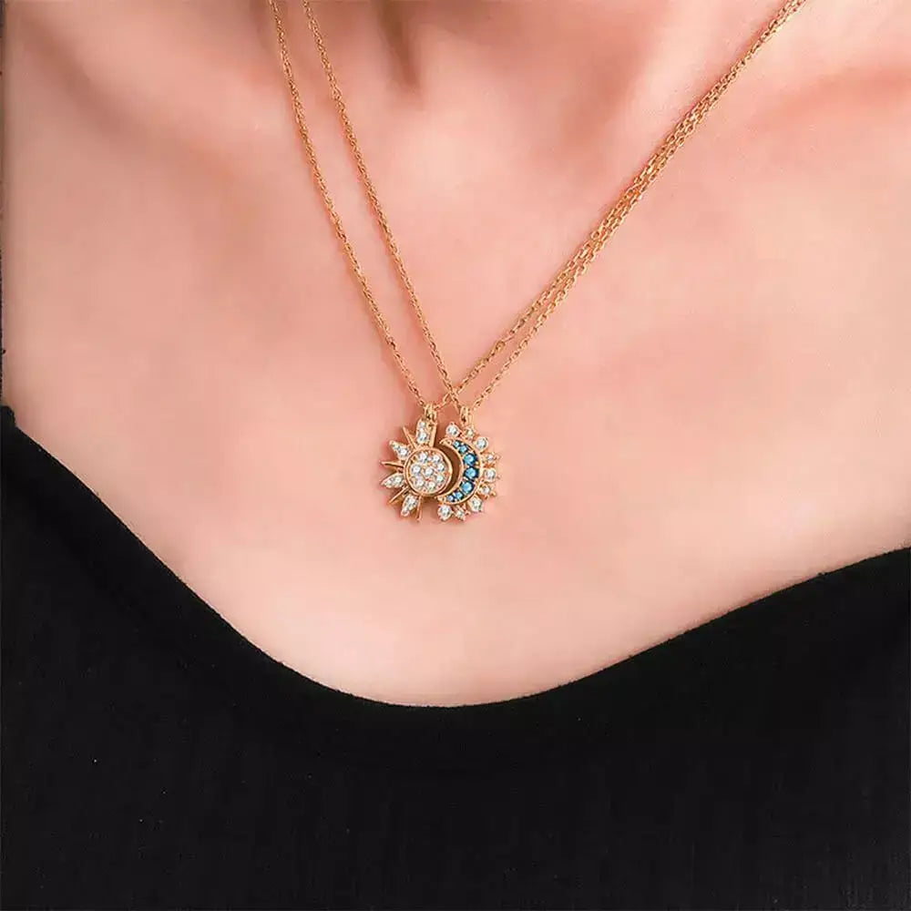 Colar Sol e Lua,
colar casal,
joia para presente,
colar amor 
