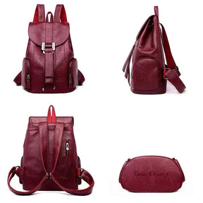 Mochila Feminina de Couro Electra, mochila feminina de couro, mochila de couro elegante, mochila feminina sofisticada, mochila de couro para mulheres