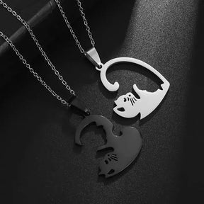 Colar Coração de Gatinhos,
colares para presente,
colar de pet,
joia para mulheres,
colar de animais,
colar de amor