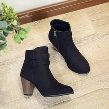 Bota Feminina Ravena, botas cano médio, bota feminina camurça, botas antiderrapantes, bota elegante, bota cano curto