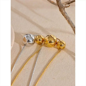 Colar Feminino Esferas, 
Colar de bolinhas dourado,
colar feminino de bolinhas,
Colar elegante e sofisticado,
Colar dourado para presente,
Colar de esferas fashion