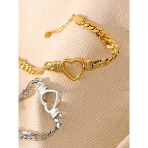 Pulseira Feminina Coração,
Pulseira de metal,
pulseira feminina elegante,
Pulseira de aço inoxidável,
Pulseira feminina resistente à água,
bracelete feminino,
pulseira sofisticada