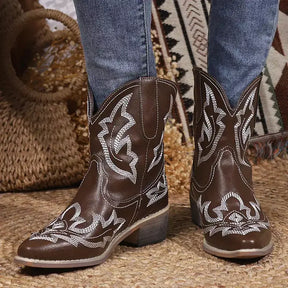 Bota Feminina Texana Natasha, Bota feminina de couro texana, Bota feminina texana cano médio, Bota texana feminina