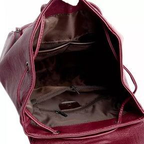 Mochila Feminina de Couro Electra, mochila feminina de couro, mochila de couro elegante, mochila feminina sofisticada, mochila de couro para mulheres