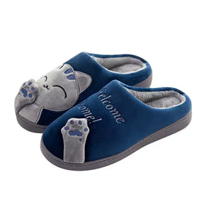 Pantufa Feminina Gato, pantufas pezinho feliz, Pantufas confortáveis, Pantufas feminina aveludada, pantufa de qualidade