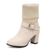 Bota Feminina Eleganza, bota feminina cano médio, bota feminina de couro, bota feminina preta