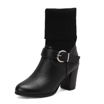 Bota Feminina Eleganza, bota feminina cano médio, bota feminina de couro, bota feminina preta