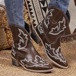 Bota Feminina Texana Natasha, Bota feminina de couro texana, Bota feminina texana cano médio, Bota texana feminina