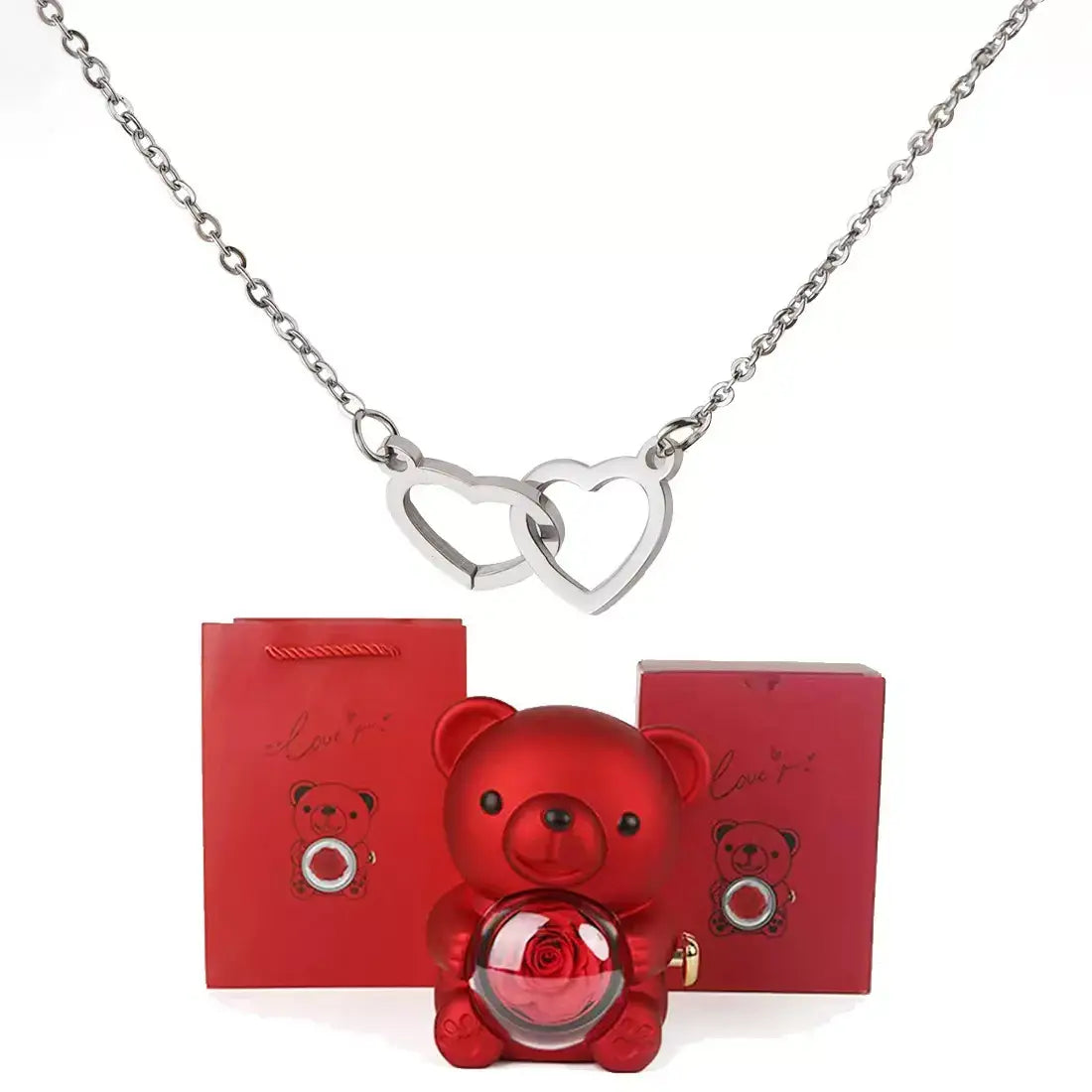 Colar Coração Duplo,
colar do amor,
colar feminino,
colar romântico,
presente romântico,
presente especial,
colar corações duplos