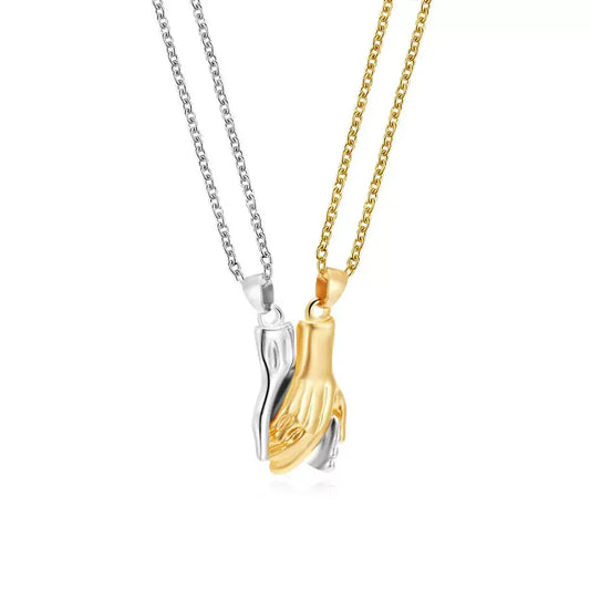 Colar Mãos Dadas Magnético,
Colar casal,
calor mão na mão,
colar amor,
colar romântico,
presente romântico,
cordão magnético