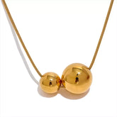 Colar Feminino Esferas, 
Colar de bolinhas dourado,
colar feminino de bolinhas,
Colar elegante e sofisticado,
Colar dourado para presente,
Colar de esferas fashion