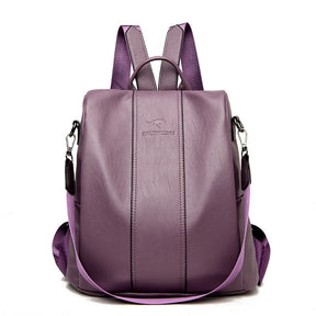 Mochila de Couro Bella Fashion, Mochila feminina de couro, bolsa feminina transversal, Mochila feminina notebook