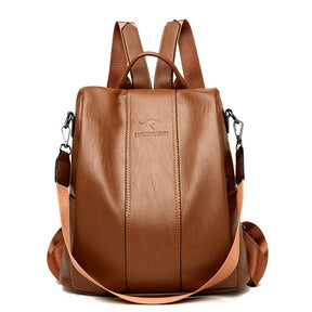 Mochila de Couro Bella Fashion, Mochila feminina de couro, bolsa feminina transversal, Mochila feminina notebook