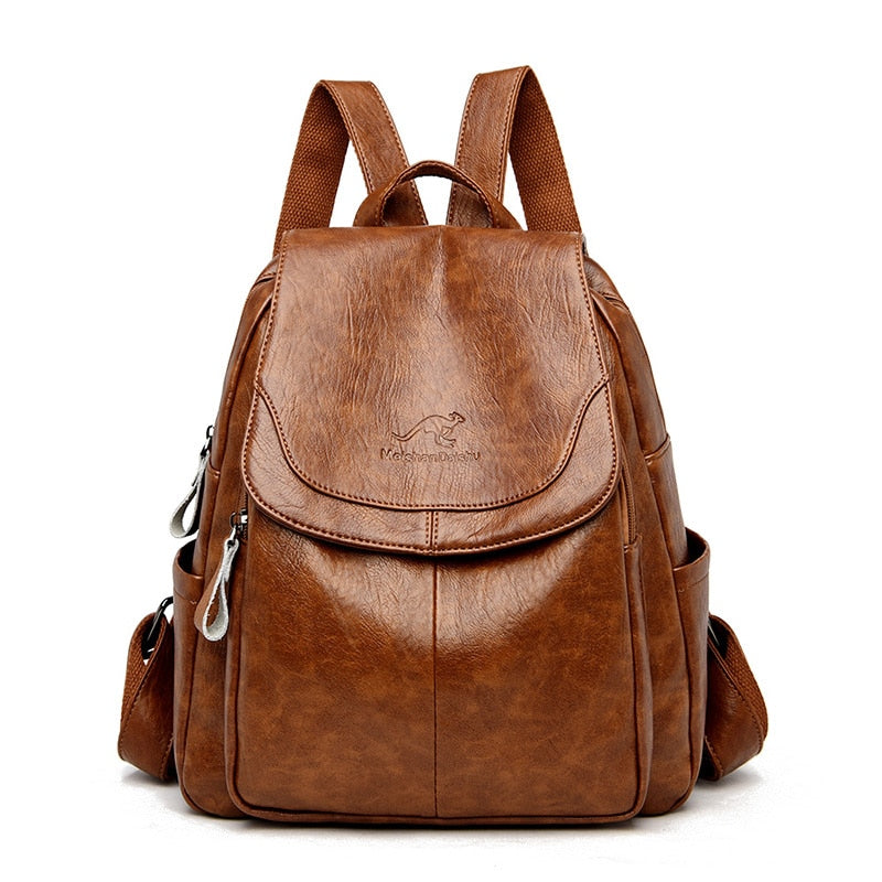 Mochila Feminina de Couro